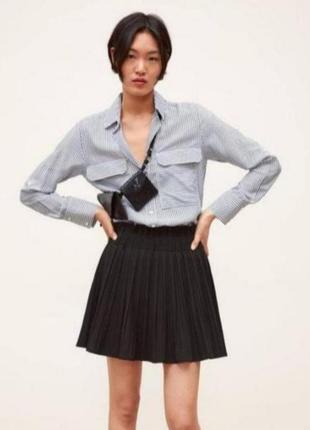 Черная юбка плиссе с шортами zara6 фото
