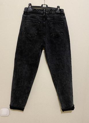 Жіночі чорні потерті джинси мом, р-м-l2 фото