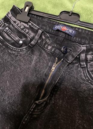 Жіночі чорні потерті джинси мом, р-м-l4 фото