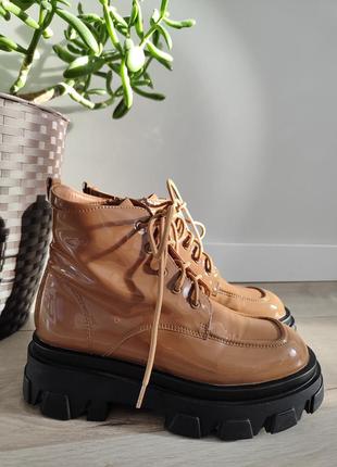 Ботинки le'berdes из лакированной кожи коричневые3 фото