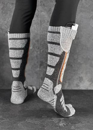 Термоноски с подогревом зимние мужские женские hot серые | носки теплые демисезонные3 фото