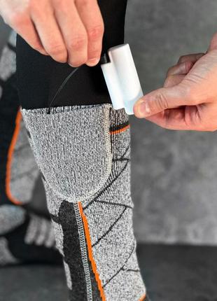 Термошкарпетки з підігрівом зимові чоловічі жіночі hot сірі | шкарпетки теплі демісезонні4 фото