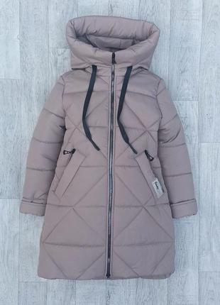Зимняя удлиненная куртка, пальто на флисе1 фото