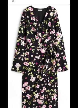 Новая коллекция платье на запах h&m новое цветочное платье миди вискозное5 фото