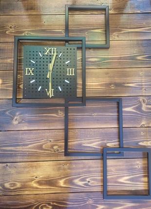 Настінний годинник ручної роботи з металу в стилі лофт