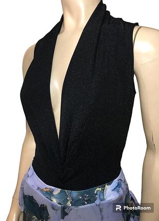 Боді з люрексовою ниткою,люрексом, блищить бодик із вирізом