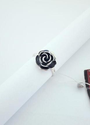 Серебряное кольцо 18.5 размер роза