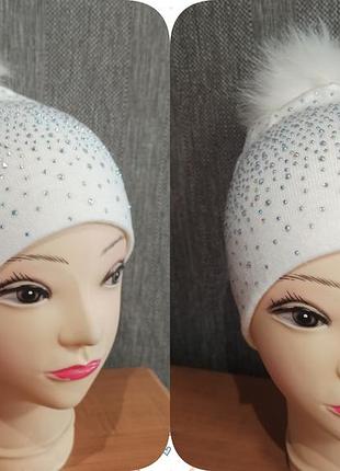 Шапка ангора двойная