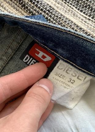 Vintage diesel y2k jeans винтаж мужские джинсы синие с потертостями рваные дизель брюки брюки в стиле авангард размер 329 фото