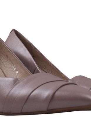 Туфли на каблуке женские molka натуральная кожа, цвет перламутр, 381 фото