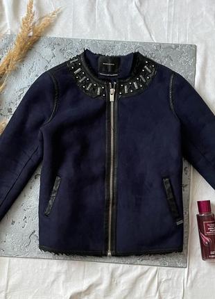 Замшевая дубленка maison scotch