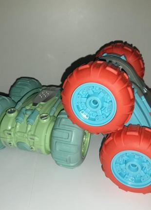 Трюкова машинка на радіокеруванні блакитна з червоним іграшкова 1:245 фото