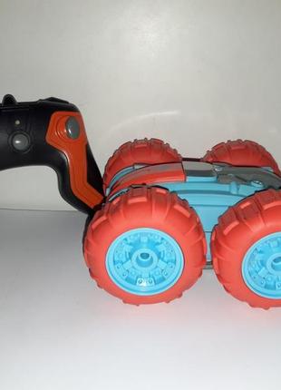 Трюкова машинка на радіокеруванні блакитна з червоним іграшкова 1:243 фото
