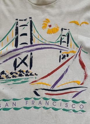Вінтажна футболка san francisco з абстрактним принтом dacosta cotton express вінтаж 90х made in usa xl4 фото