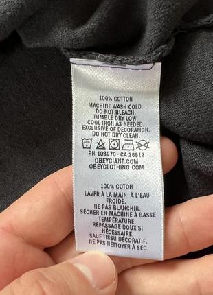 Мужской американский винтажный хлопковый лонгслив кофта с принтом obey usa