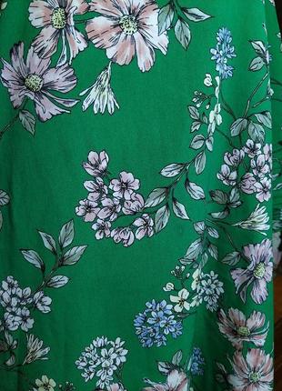 Зеленое платье миди с цветочным принтом от new look (без пояска)5 фото