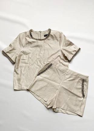 Стильный костюм комплект футболка и шорты от jeanne d'arc