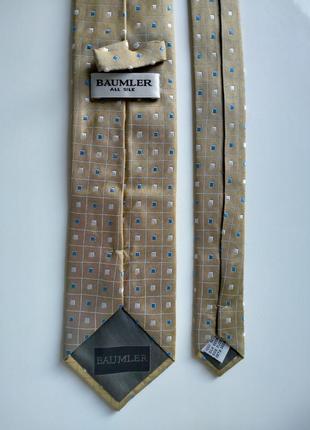 Шелковый желтый галстук в горошек baumler3 фото