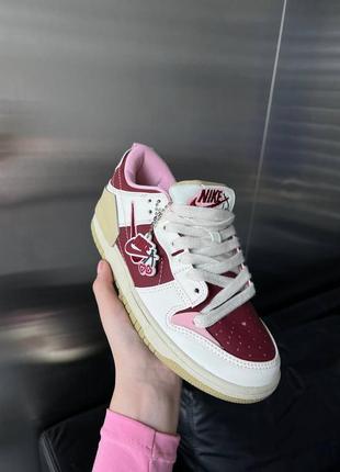 Женские кроссовки бордовые nike sb dunk low10 фото