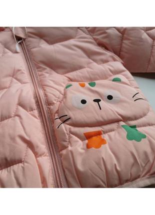 Курточка демисезонная котик розовая 101474 фото