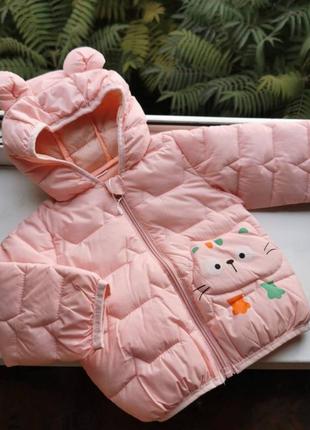 Курточка демисезонная котик розовая 101473 фото