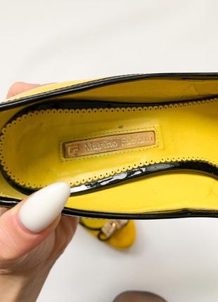 Яркие желтые итальянские туфли на каблуках натуральная кожа mario fabiani3 фото