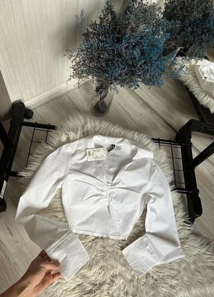 Сорочка укорочена трендова з рукавом