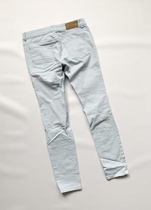Голубые винтажные брюки джинсы скинни на низкой посадке massimo dutti3 фото