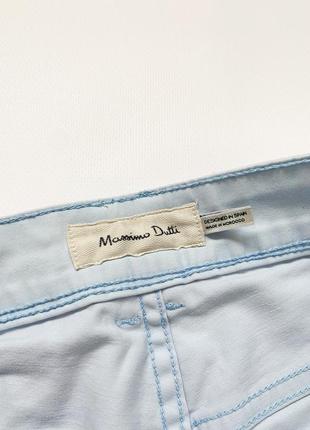 Голубые винтажные брюки джинсы скинни на низкой посадке massimo dutti4 фото