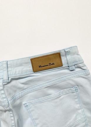 Голубые винтажные брюки джинсы скинни на низкой посадке massimo dutti6 фото