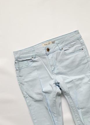 Голубые винтажные брюки джинсы скинни на низкой посадке massimo dutti5 фото