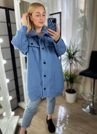 Теплая женская рубашка шерсть барашек 🍂 большие размеры (батал)