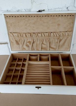 Скринька для прикрас | вільха - classic white | tm wooden organizer2 фото