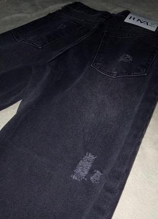 Женские темно-серые рваные джинсы мом 34 38 (eu)6 фото