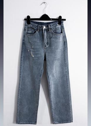 Джинси широкі з високою посадкою shein denim jeans