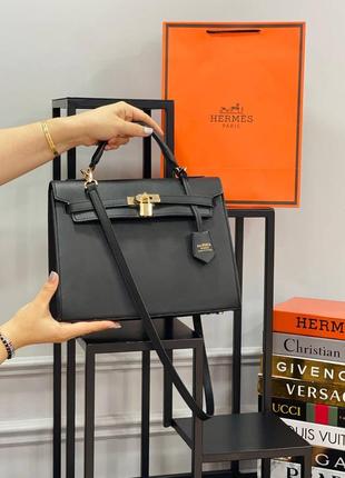 Сумка черная женская в стиле hermes  сумка большая гермес1 фото