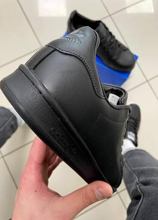 Чорные кроссовки adidas stan smith black кеды класические под брюки7 фото