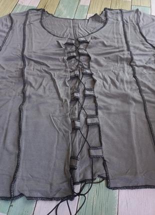Кофточка кофтинка футболка топ на шнурівці печворк тренд 2023 y2k6 фото