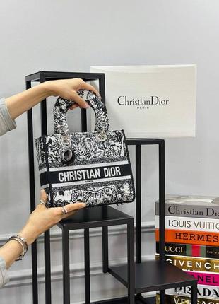 Сумка черная женская стиле christian dior  сумка маленькая кристиан диор леди кросс-боди