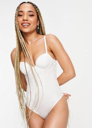 Безшовний білий боді для контролю гладкості asos 85c/d