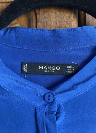 Минимализм шелковая рубашка электрик 100% шелк mango zara massimo dutti4 фото