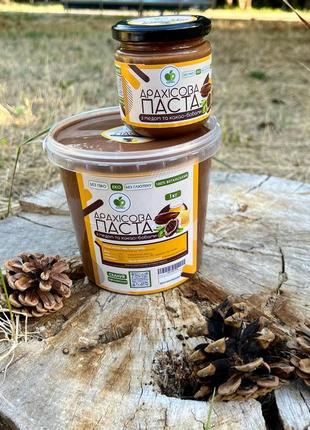 Арахісова паста з медом та шоколадом (какао боби) 500 грам, натуральна горіхова паста ku_225 фото
