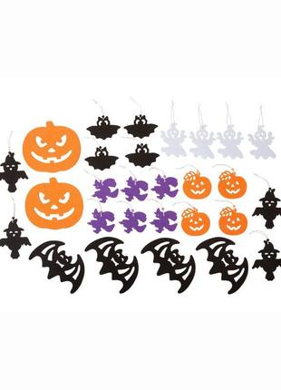 Фетровий декор halloween. 🎃 гарбуз кажан декорації аксесуари прикраса гірлянда карнавальний костюм хеллоуін хелоуїн хеллоуїн хелловін хеловін