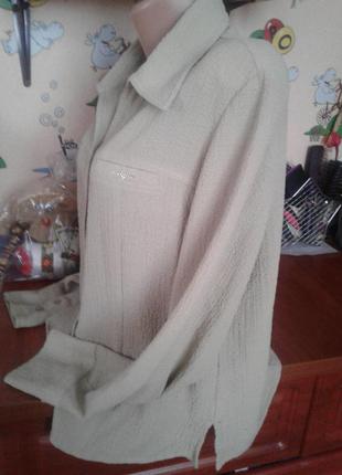 Dancemaple оливковая жатая блуза 50-52-54р