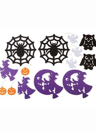 Фетровий декор halloween. 🕷️ павук гарбуз декорації аксесуари прикраса гірлянда карнавальний костюм хеллоуін хелоуїн хеллоуїн хелловін хеловін
