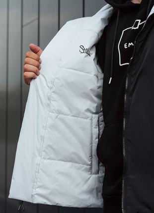 Двухстороння куртка staff black & gray10 фото