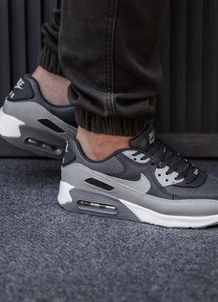 Кроссовки nike air max 90 кроссы 78 найк аир макс 90 аир 98 воздушная камера серые черные