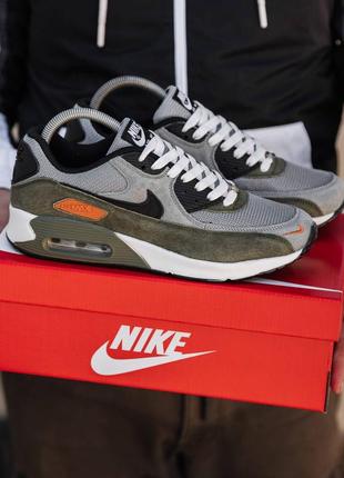 Кросівки nike air max 90 кроси 78 найк аир макс 90 аир 98 повітряна камера замш зелені