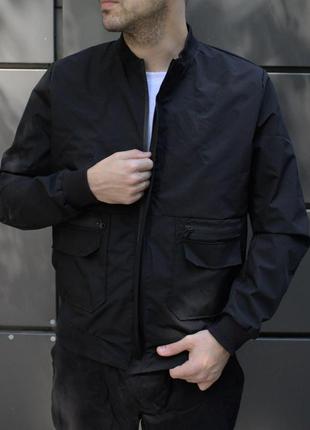Ветровка мужская осенняя весенняя case черная | куртка легкая весна осень бомбер мужской1 фото