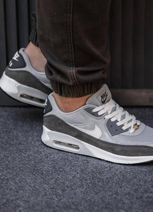 Темно сірі білі кросівки nike air max 90 кроси 78 найк аир макс 90 аир 98 повітряна камера